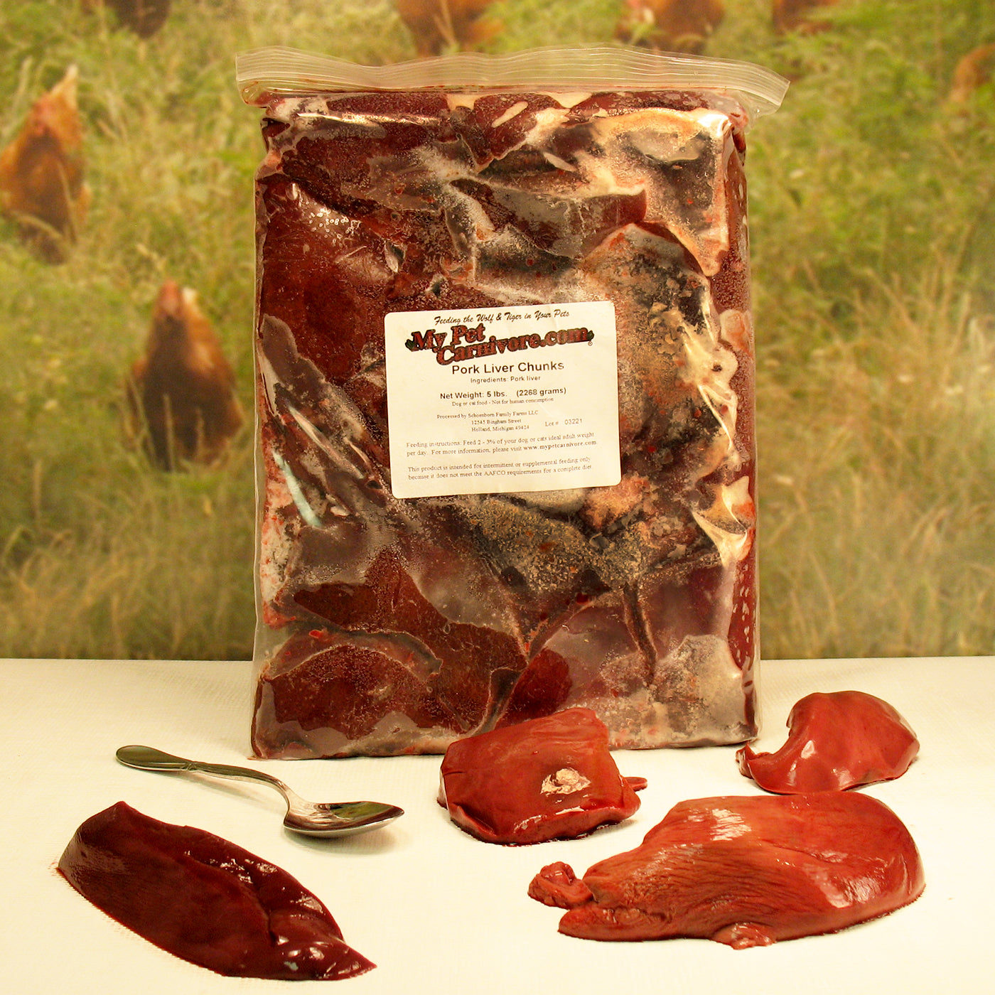 Pork Liver Chunks 5 LB. My Pet Carnivore