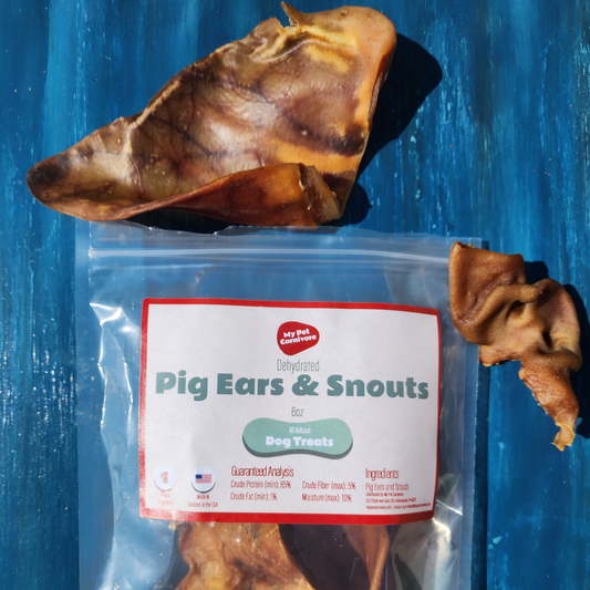 Dehydrated Pig Ears & Snouts - 6 oz